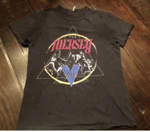 Emma & Sam Distressed Graphic Oversized Tee The Mersey Five World Tour Size XS - Picture 1 of 8