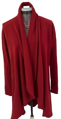 Cárdigan Nordstrum abierto largo de cachemir/lana Pit to Pit 20” rojo profundo talla L Foto 1 de 4