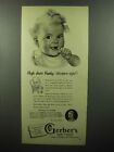 1948 Gerber's Baby Food Ad - High Chair Husky