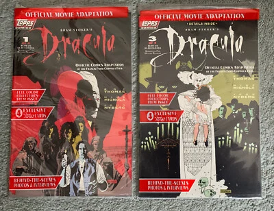 Adaptación oficial de cómic de Drácula #1 y 3 Topps sellada con tarjeta casi nueva Foto 1 de 4