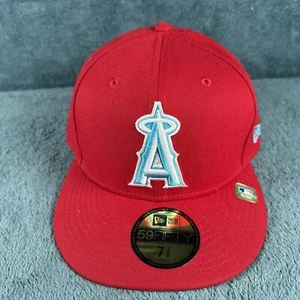 New Los Angeles Angels Father's Day New Era 59Fifty Fitted Hat 7 3/8" Red-Teal - Picture 1 of 6