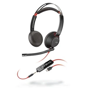 Microfono binaurale con cancellazione del rumore per cuffie cablate Poly Blac... - Foto 1 di 7
