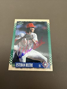 1995 Score Texas Rangers Baseball Card #6 Esteban Beltre Signed Autograph