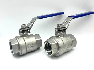 2pack 1000 WOG 1" Stainless Steel 316 Ball Valve  2pc Full Port - Image 1 of 4