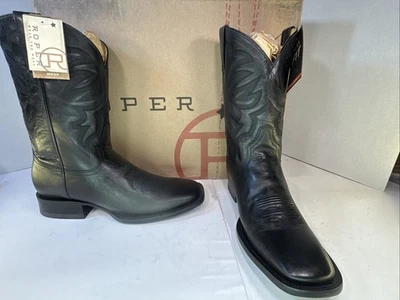 Botas de Vaquero Roper Parker Negras para Hombre 12 D NUEVAS CON CAJA Foto 1 de 4