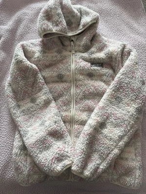 Girls' EDDIE BAUER Plush Sherpa Fleece Full Zip-Up Hooded Jacket - Size L 14-16 - Image 1 of 4