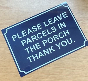 Letreros metálicos personalizados POR FAVOR DEJE LOS PAQUETES EN paquetes de postes para paquetes entregas de porche - Imagen 1 de 12