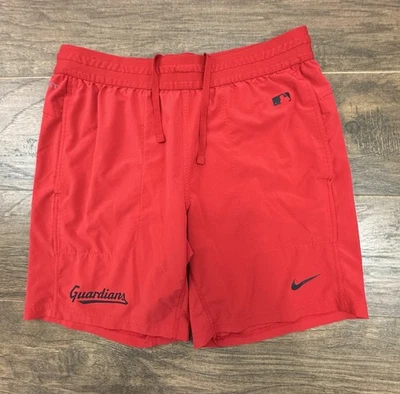 Nike Cleveland Guardians Shorts Mens Large Red MLB Baseball Team Issued TUBBS - Image 1 of 4