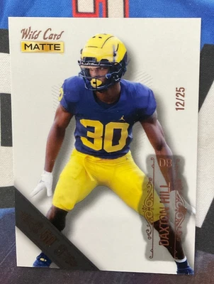 2022 Wild Card Matte Football #MB-32 Daxton Hill 12/25 (AQ) - Image 1 of 2