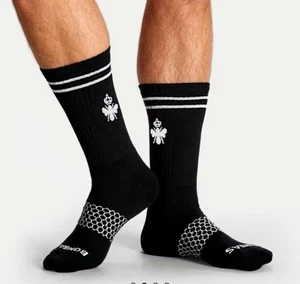 2 Paar neue Bombas halbhohe Crew Tech Socken Herren/Damen Unisex Large schwarz - Bild 1 von 4