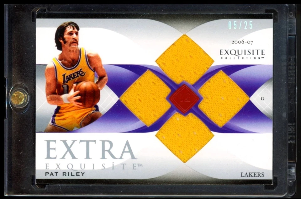 2006-07 UPPER DECK EXQUISITE PAT RILEY EXTRA EXQUISITE QUAD GAME-USED JERSEY /25 - Image 1 of 1