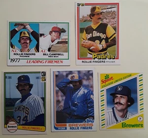 Rollie Fingers Vintage Baseball Card Lot (5 ct) Padres / Brewers HOF - Picture 1 of 7