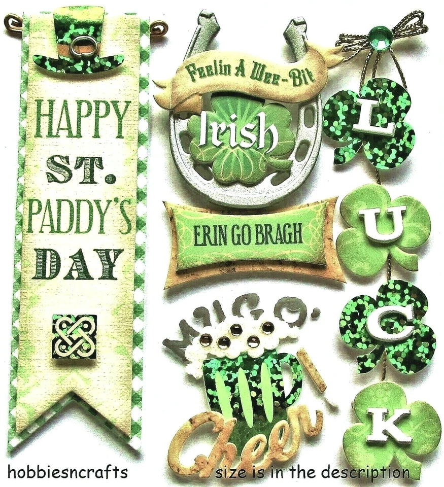IRISH WORDS & PHRASES Jolee's Boutique 3-D Stickers St Patrick's Day Paddy's - Image 1 of 1