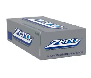 Zero White Fudge Caramel Peanut and Almond Nougat Candy 1.85 Oz Bars 24 Count - Picture 1 of 6