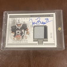 2018 Panini Impeccable Tim Brown Elegance Patch Auto Autograph On Card /49 HOF