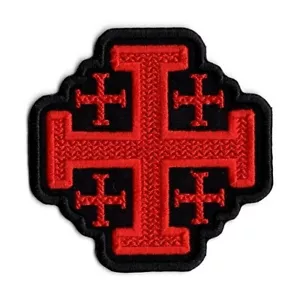 Parche Cruz Jerusalén Bordado Hierro sobre Tela Cruzada Parche por GroovyPatch! - Imagen 1 de 5