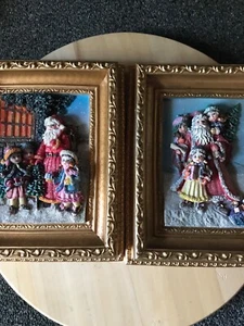 VINTAGE ARTMART 2000 CHRISTMAS WINTER 3D PICTURES - Picture 1 of 9