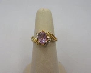Anillo de compromiso de plata esterlina OVAL púrpura circonita cúbica 925 alianza de boda talla 7 - Imagen 1 de 8