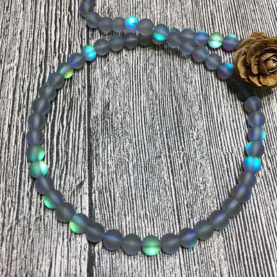 10mm Gray Gleamy Rainbow Moonstone Round Gemstone Loose Beads 15'' AAA - Image 1 of 4