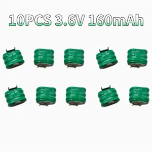 3.6VNi-MH Rechargeable 160MAH Battery With 2 Pins/Tabs For PLC Data Backup 10PCS - Picture 1 of 4