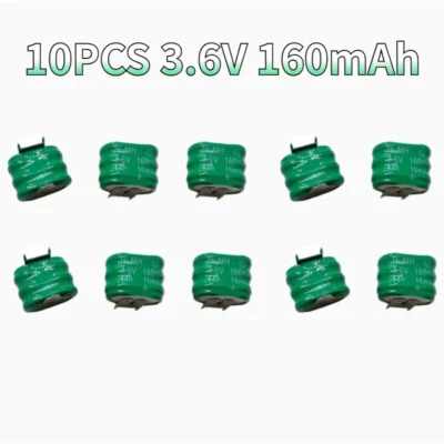 3.6VNi-MH Rechargeable 160MAH Battery With 2 Pins/Tabs For PLC Data Backup 10PCS - Image 1 of 4