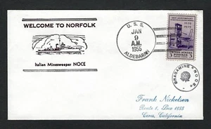 U.S.S. Aldebaran AF-10 Navy Cover 1955 Italian Minesweeper Noce Cachet Sc 857 - Picture 1 of 2