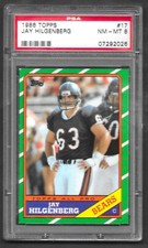 1986 Topps JAY HILGENBERG Rookie Card RC #17 PSA 8 NM-MT 1985 Chicago Bears SBXX