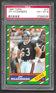 1986 Topps JAY HILGENBERG Rookie Card RC #17 PSA 8 NM-MT 1985 Chicago Bears SBXX
