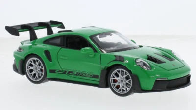 MODELLINO AUTO STATICO WELLY PORSCHE 911 992 GT3 RS VERDE MODELLISMO SCALA 1:24 - Immagine 1 di 4