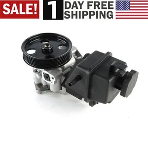Power Steering Pump w/ Pulley & Reservoir for Mercedes-Benz C350 2012-2015 C300 - Picture 1 of 14
