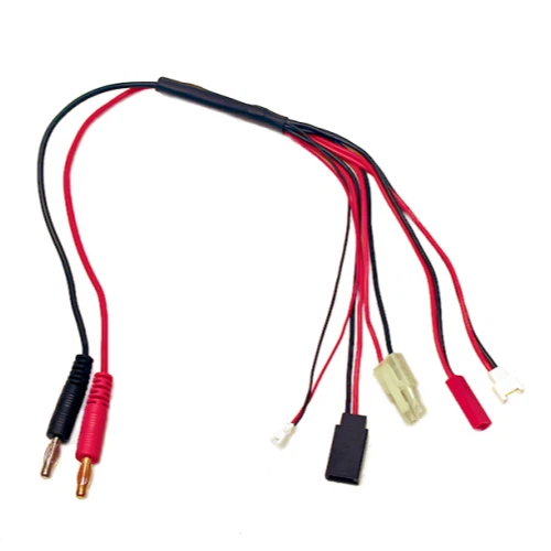 Racers Edge 5-Function Mini/Micro Charge Cable to Male 4mm Bullets-300mm RCE1625 - Image 1 of 1