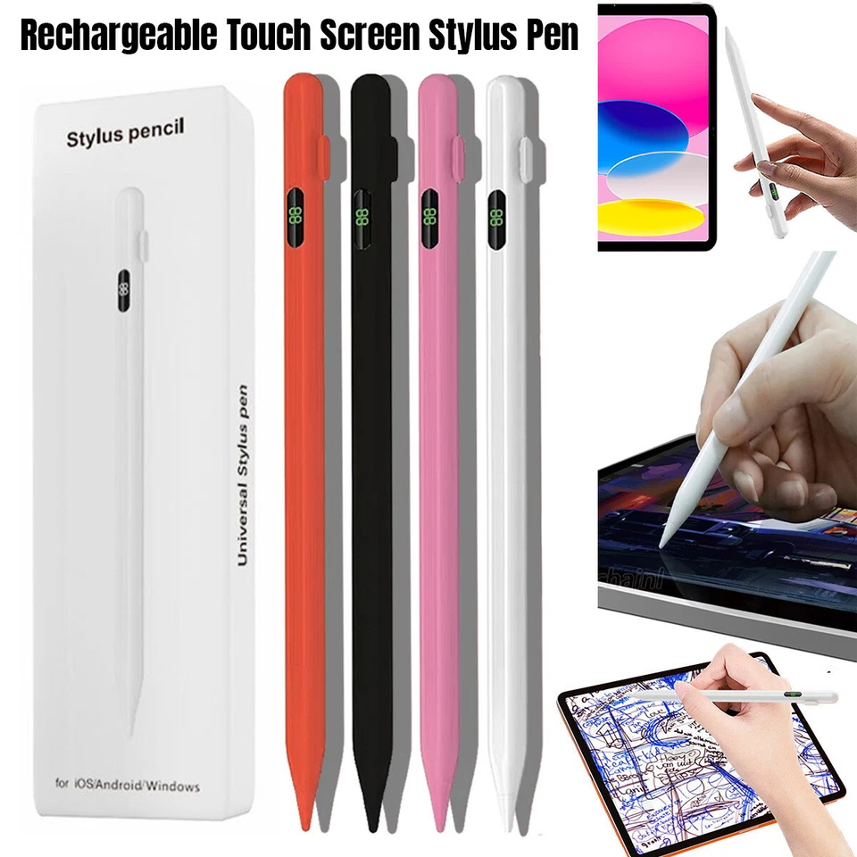 Rechargeable Touch Screen Stylus Pen with Power Display for iPad iPhone Samsung - Image 1 of 4