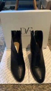 Diane von Furstenberg Black Leather Ankle Boots - Picture 1 of 1