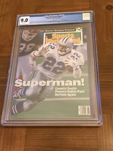 Emmitt Smith Sports Illustrated CGC 9.0 White Pages (Super Bowl 28- Cowboys) - Picture 1 of 3