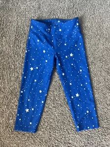 DSG Athletic Blue And White Star Crop Leggings Girls Size Medium (10-12)American - Picture 1 of 6