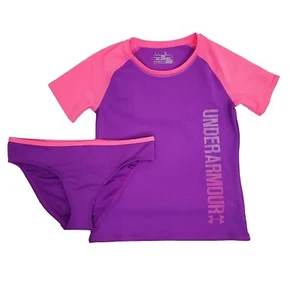 Under Armour Purple Rash Guard Set Swimsuit 2-Piece Set Youth Girl's 12 - Picture 1 of 1