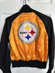 Satin Bomber Jacket - Pittsburgh Steelers - Vintage Reebok - Small