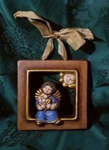 THUN ® FORMELLA ANGELO BLU CON SOLE CORNICE 20 x 20 TRAFORATA FUORI PRODUZIONE - Foto 1 di 10