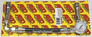AED 6096UEB Black Braided Fuel Line 6AN Silver Fittings Holley Ultra HP XP Gauge - Picture 1 of 1