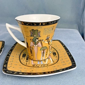 Fathi Mahmoud Limoges Egipcio - Juego de 3 tazas y platillos de café/té - Imagen 1 de 9