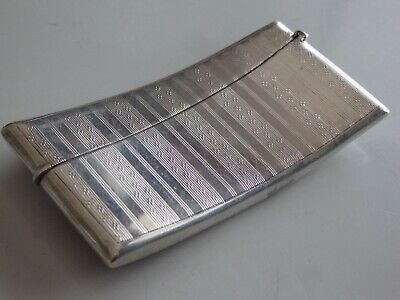 Beautiful & Unusual 'curved' Sterling Silver Card Or Pocket Case. • 95$