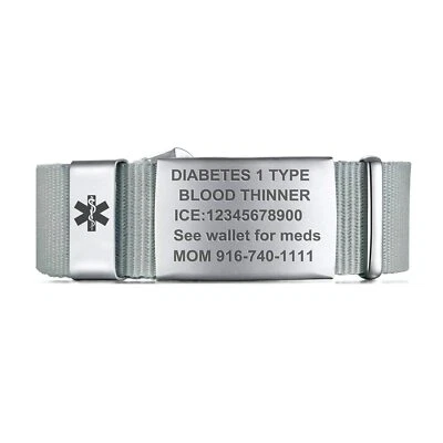Персонализированный медицинский браслет медицинское оповещение ID браслеты, из нержавеющей стали повязка на запястье - Изображение 1 из 4