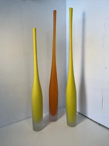 Global Views Contemporary Spire Bottle Collection (2) Citron (1) Mandrin  - Picture 1 of 7