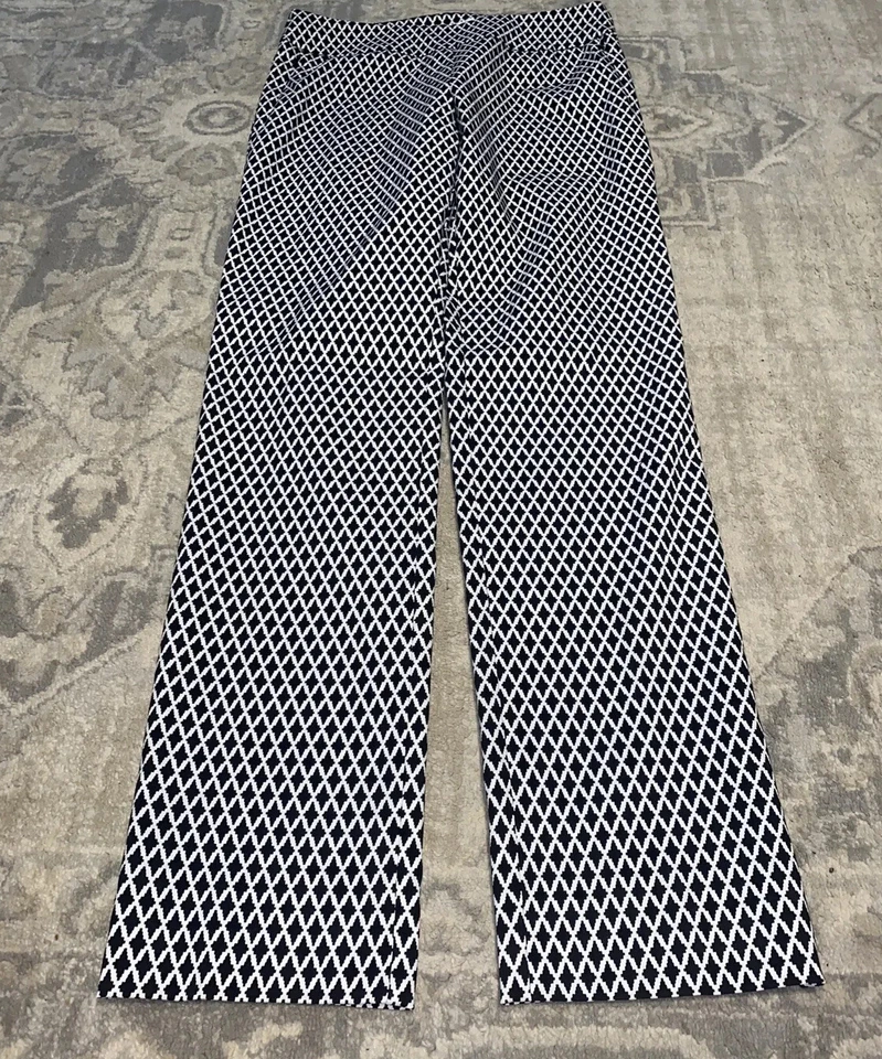Margret M Pants Size Medium Womens Black White Print Slimming Pull On - Image 1 of 4