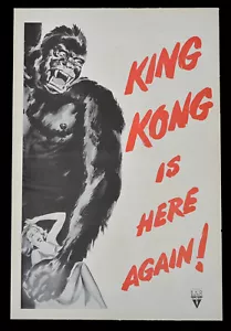 KING KONG IS HERE AGAIN!  RKO 1954, Promo Booklet for theaters 18"x12" - Picture 1 of 4
