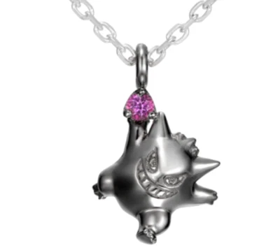 Pokemon Gengar Necklace Silver with Amethyst BLACK ver. U-TREASURE New fm Japan - Image 1 of 4