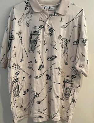 Polo de golf vintage con eslabones de ciprés para hombre talla grande estampados patrones de golf Foto 1 de 4