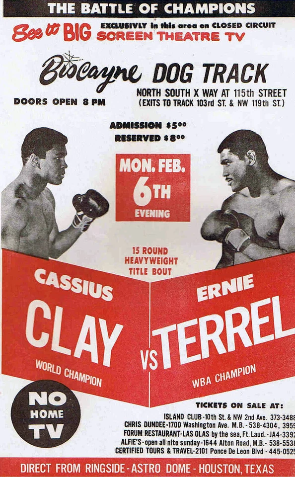 CASSIUS CLAY vs ERNIE TERRELL 8X10 PHOTO BOXING POSTER PICTURE MUHAMMAD ALI - Image 1 of 1
