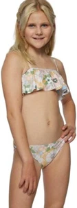 O'Neill Swim Set Girls 10 Mimosa Floral Twiggy Ruffle Two-Piece Swimsuit JDM368 - Picture 1 of 8