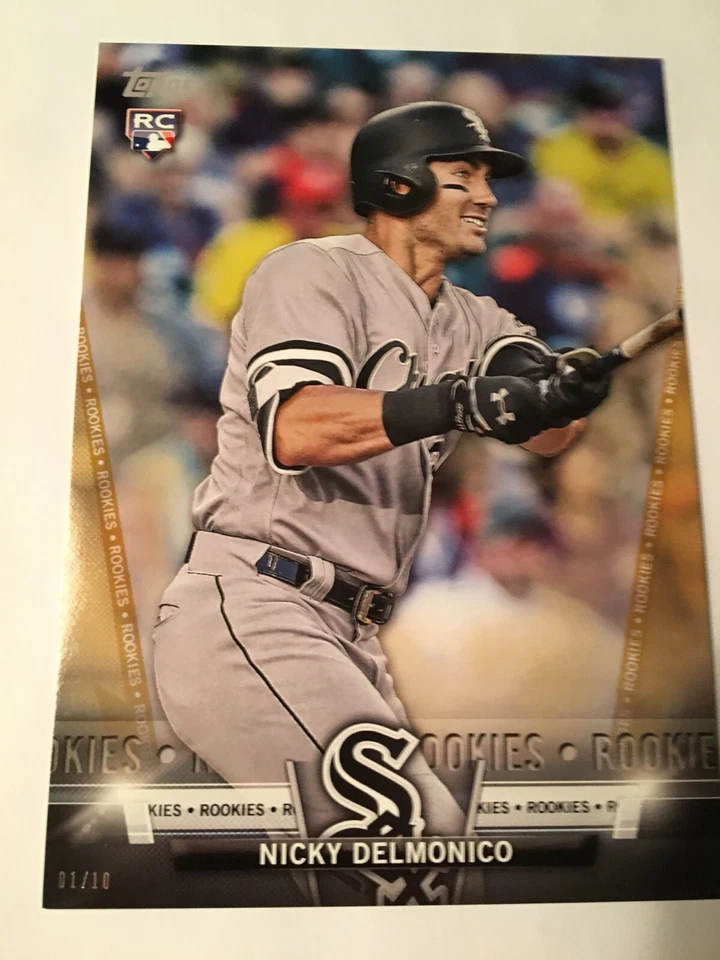 2018 Topps Salute 5x7 Jumbo Nick Delmonico White Sox RC TS92 Gold 05/10 - Image 1 of 1
